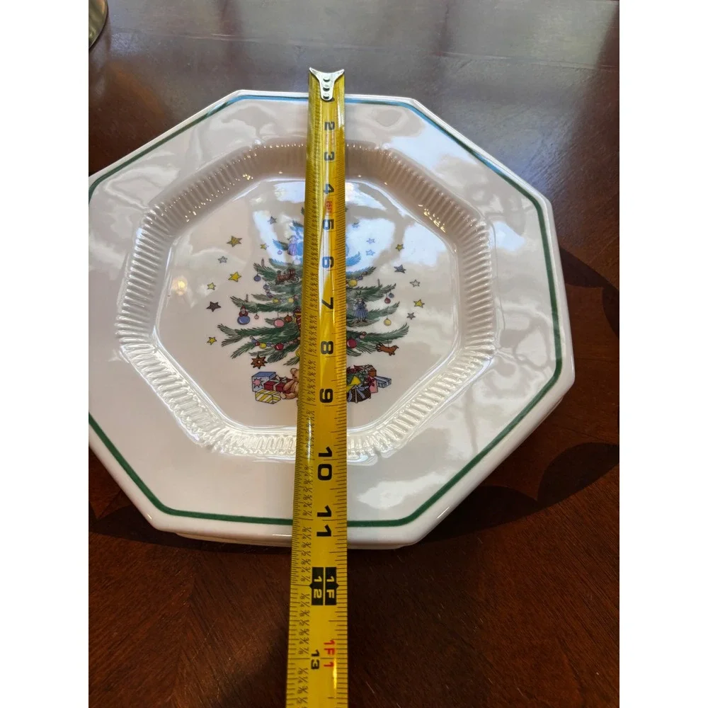 Nikko Christmastime Octagonal Dinner Plates Set of 3 Christmas Tree Japan